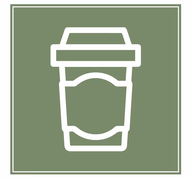 Modern coasters with coffee cup illustration - TenStickers