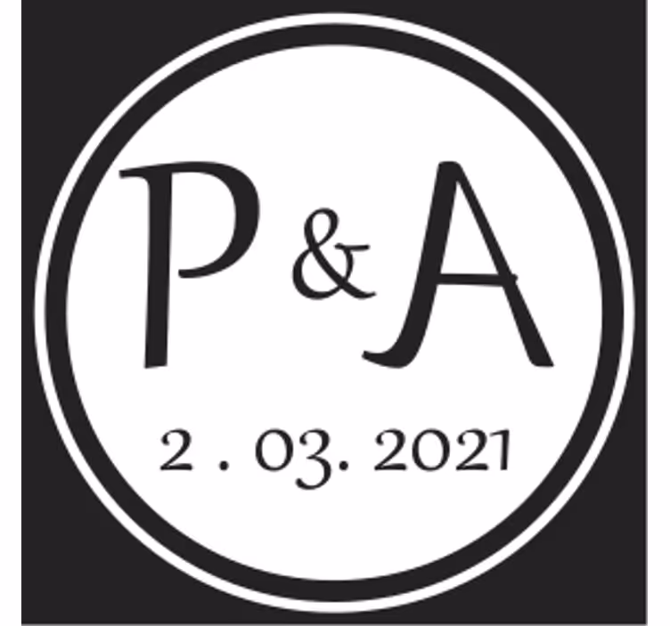 Personalisable coasters with monogram initials pairing - TenStickers