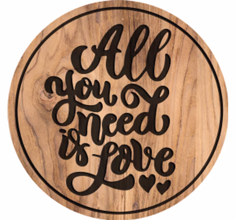 Text coasters cozy wooden love saying - TenStickers