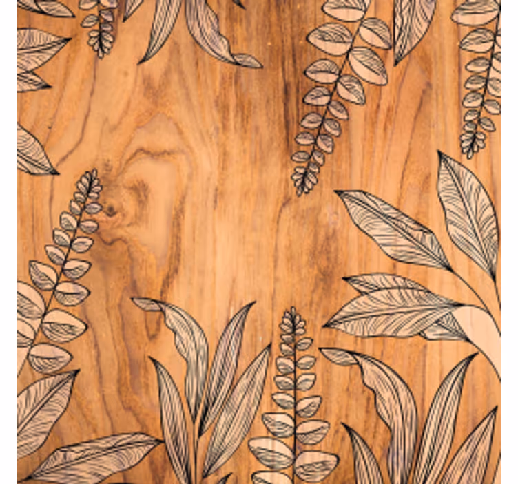 Texture coasters natural wood grain floral design - TenStickers