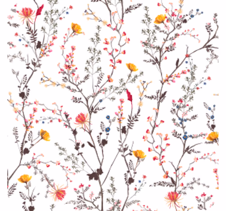 Texture coasters floral branch design - TenStickers