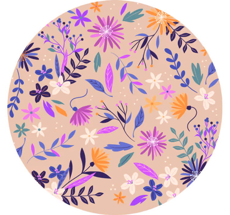 Texture coasters with botanical pattern design - TenStickers