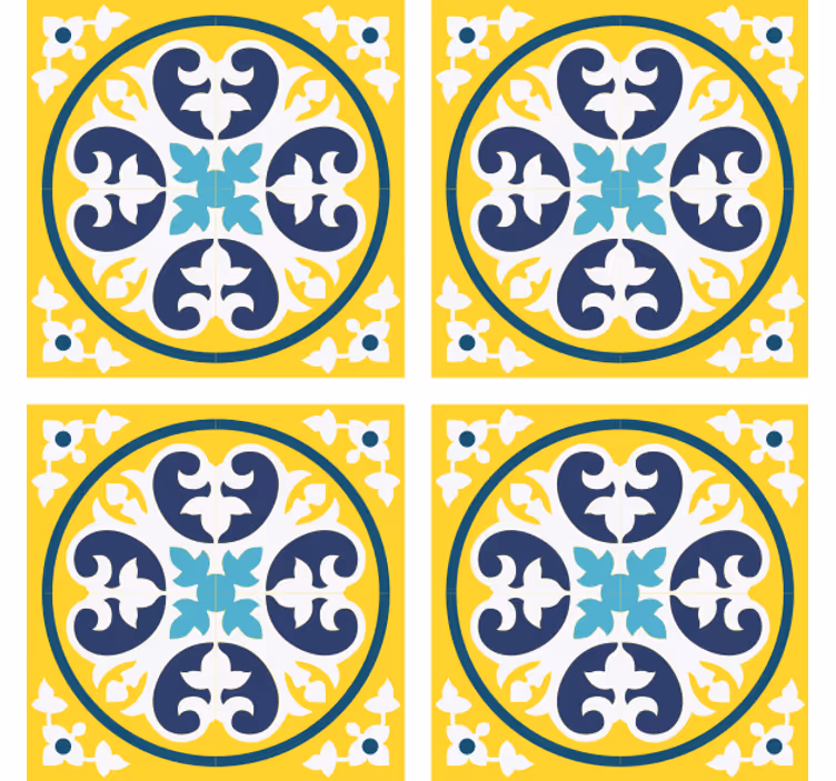 Tile coasters floral pattern ceramic - TenStickers