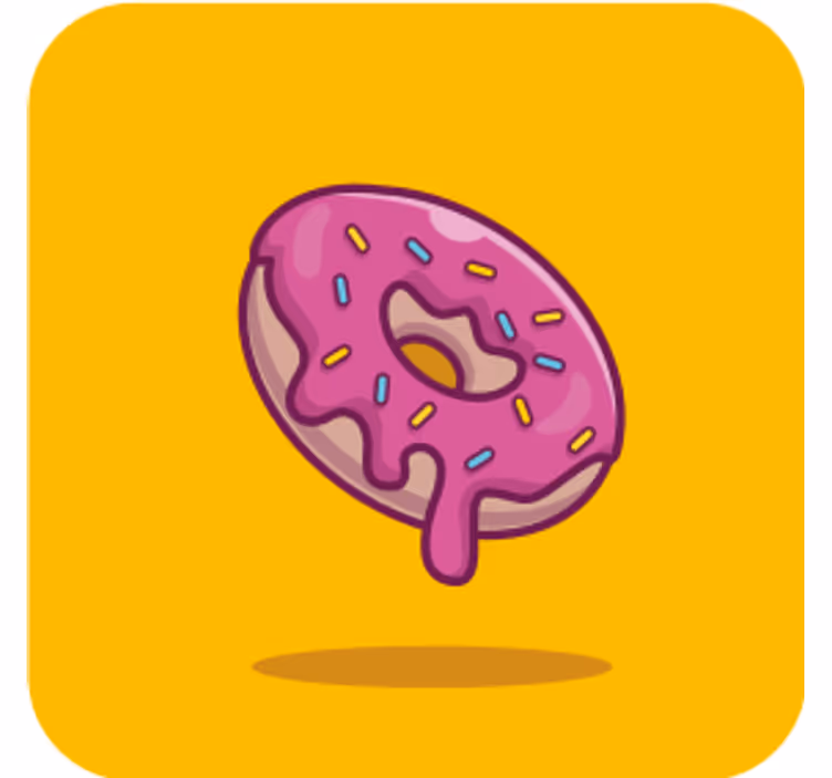 Beer mats pink iced pastry - TenStickers