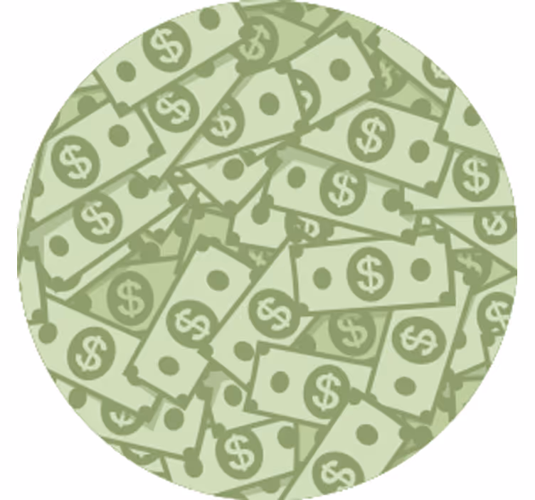 Modern coasters with cash pattern design - TenStickers