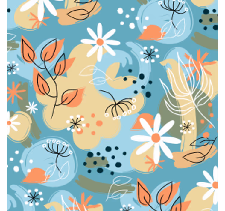 Modern coasters with floral pattern design - TenStickers
