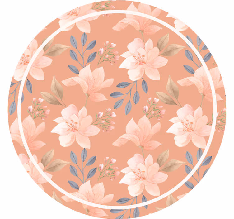 Modern coasters floral design with leaves - TenStickers