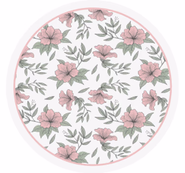 Texture coasters floral pattern round - TenStickers