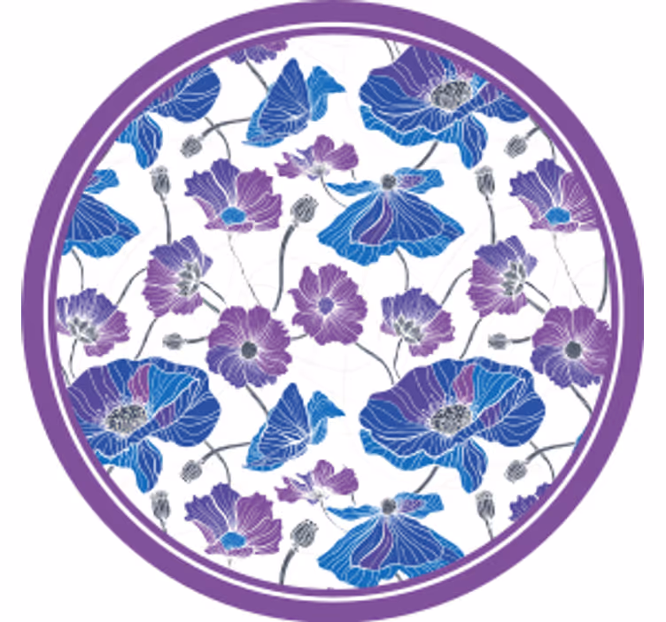 Modern coasters floral design with purple accents - TenStickers