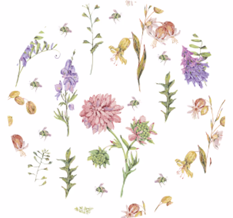 Texture coasters with floral patterned accents - TenStickers