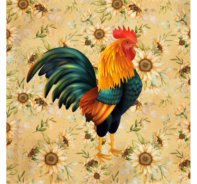 Geek coasters colorful rooster design - TenStickers