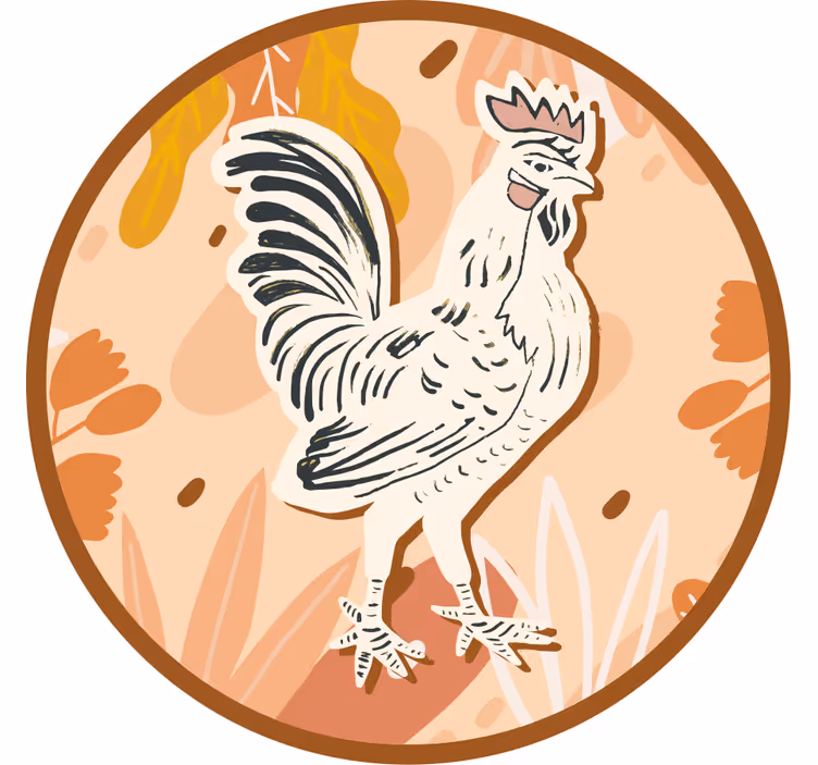 Geek coasters stylized rooster artwork - TenStickers