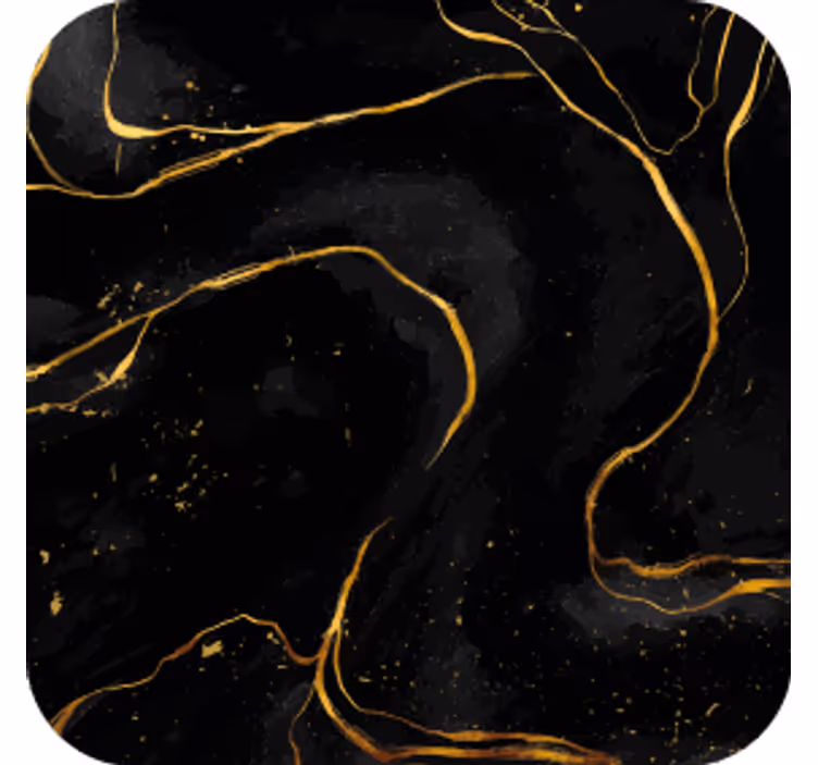 Texture coasters black and gold swirl - TenStickers