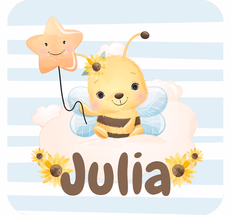 Personalisable coasters with adorable bee and star - TenStickers