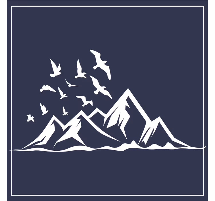 Texture coasters mountain landscape silhouette - TenStickers