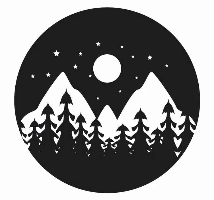 Texture coasters mountain night landscape - TenStickers