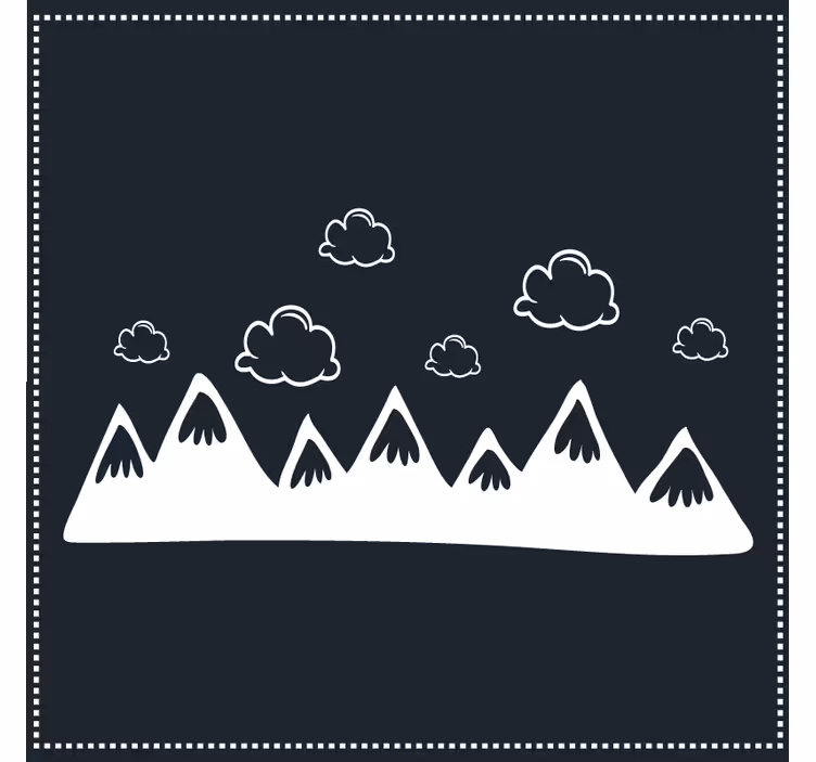 Texture coasters mountain silhouette with clouds - TenStickers