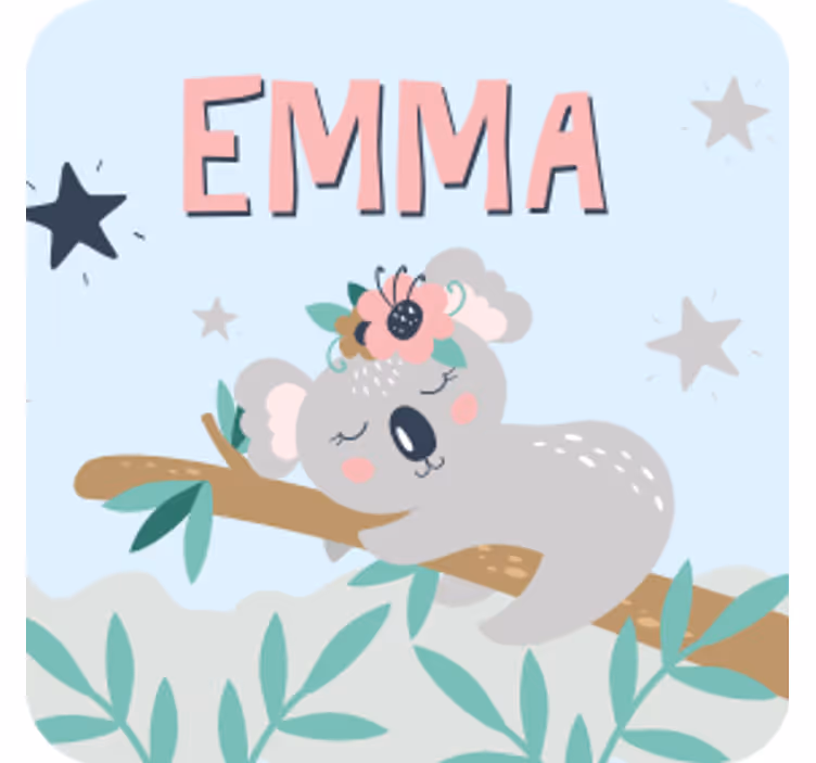 Personalisable coasters with cute koala illustration - TenStickers