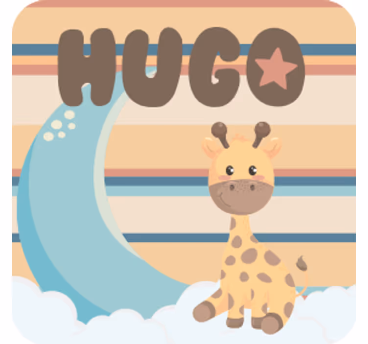 Personalisable coasters cuddly giraffe design - TenStickers