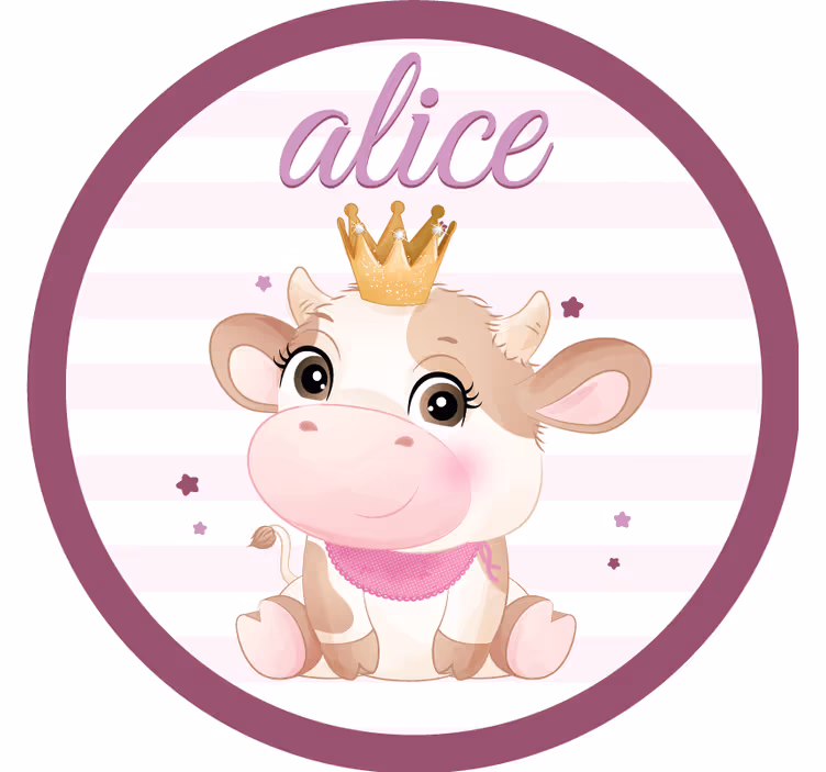 Personalisable coasters featuring a cute cow design - TenStickers