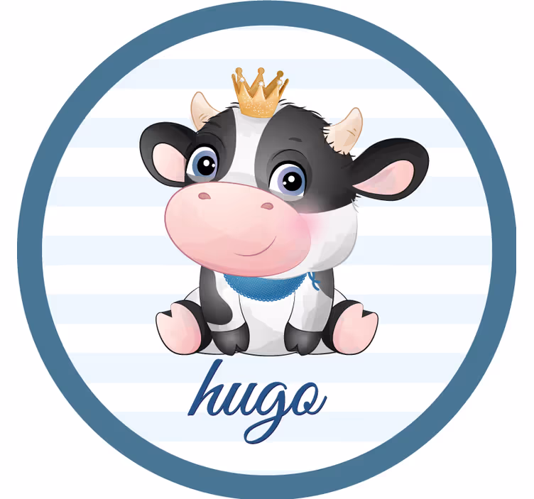 Personalisable coasters with cute cow illustration - TenStickers