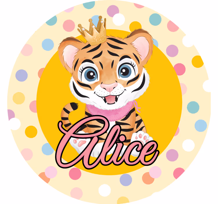 Personalisable coasters crowned tiger design - TenStickers