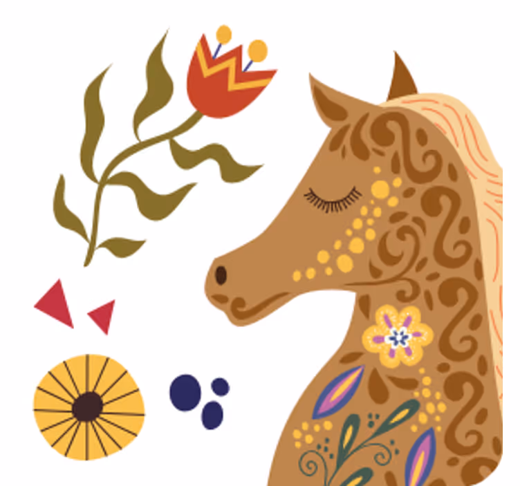 Geek coasters stylized horse design - TenStickers