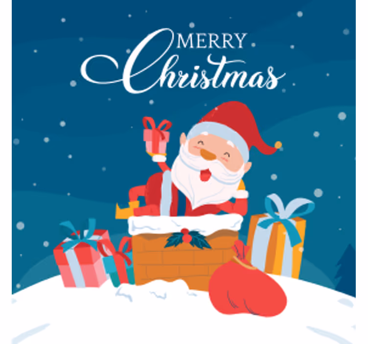 Christmas coasters santa claus with gifts - TenStickers