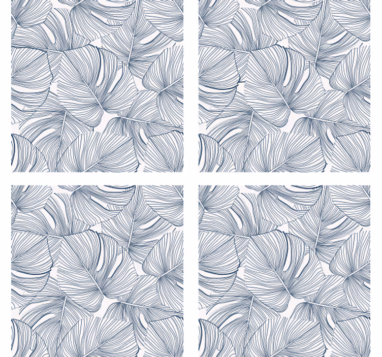 Texture coasters leaf pattern design - TenStickers
