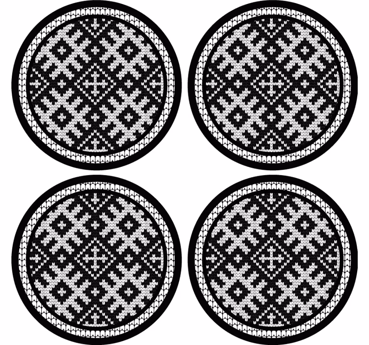 Texture coasters knitted pattern coasters - TenStickers