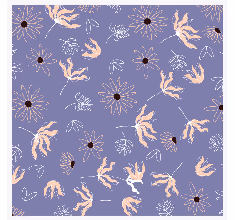 Texture coasters floral patterns on purple - TenStickers