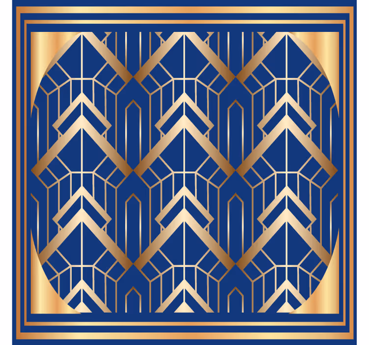 Modern coasters geometric blue and gold design - TenStickers