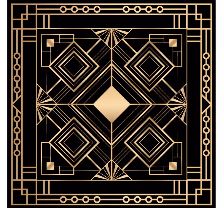 Texture coasters geometric design with gold accents - TenStickers