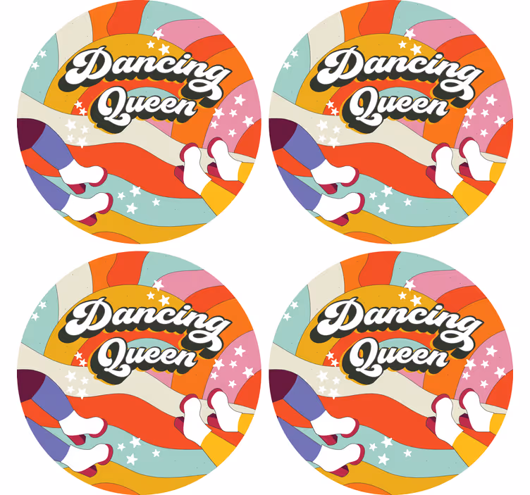 Personalisable coasters with colorful dance feet design - TenStickers