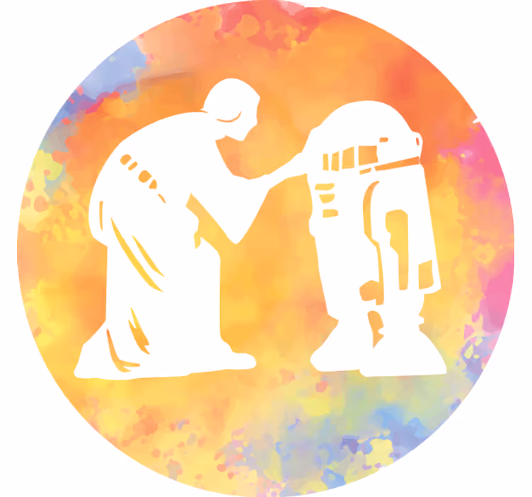 Geek coasters character interaction silhouette - TenStickers