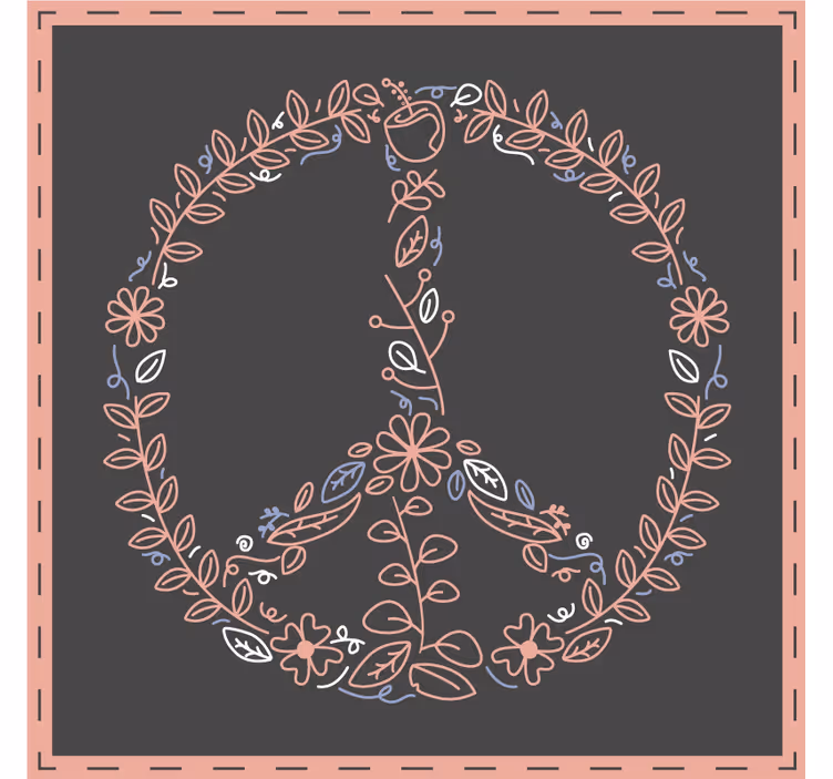 Geek coasters floral peace symbol - TenStickers
