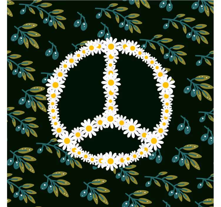 Geek coasters floral peace sign - TenStickers