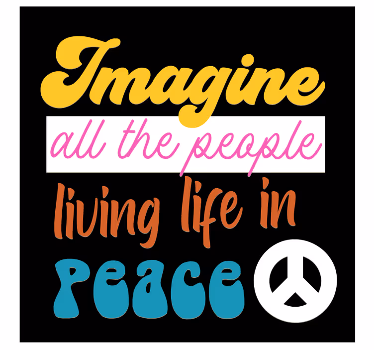 Text coasters for a peaceful life - TenStickers