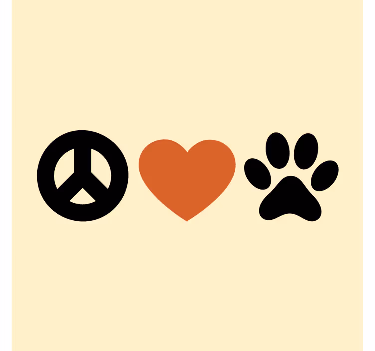 Peace love pets text coasters - TenStickers