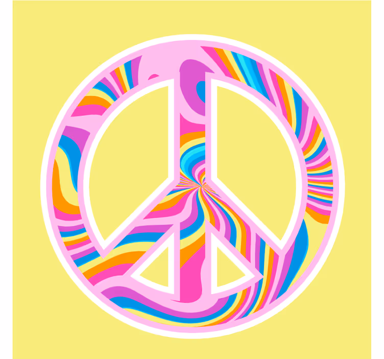 Geek coasters vibrant peace symbol - TenStickers