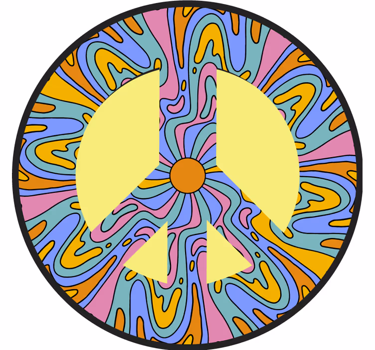 Geek coasters vibrant peace emblem - TenStickers