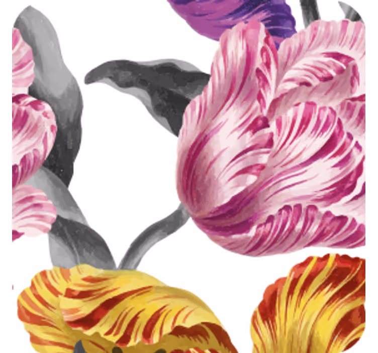 Modern coasters with vibrant botanical designs - TenStickers