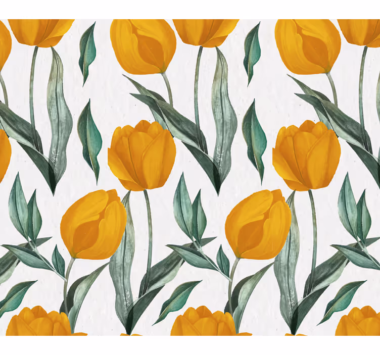 Texture coasters yellow tulip pattern design - TenStickers
