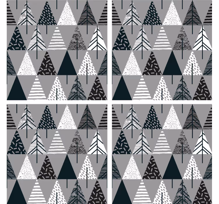 Texture coasters geometric tree design - TenStickers