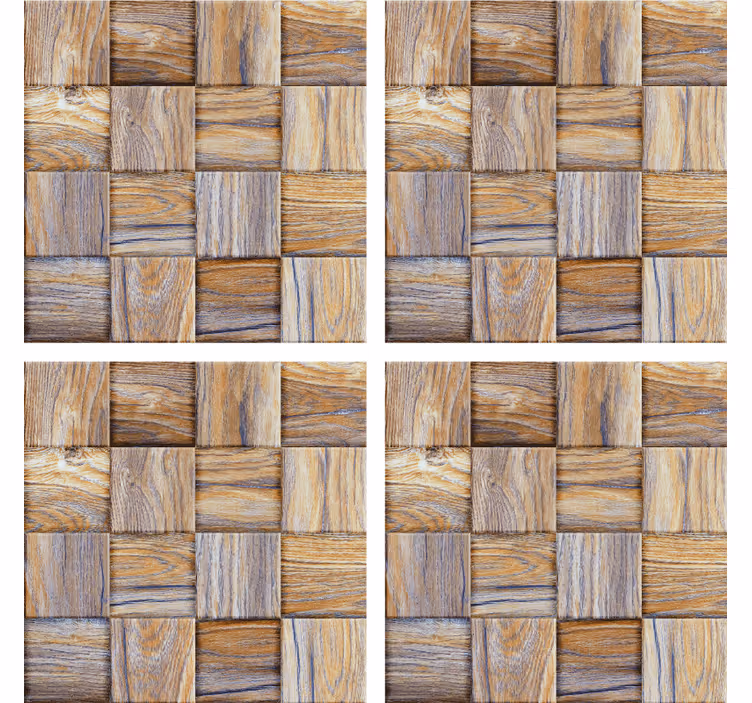 Texture coasters woven wood design - TenStickers