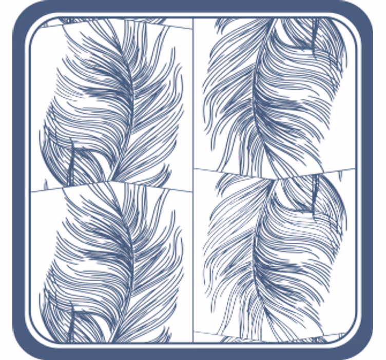 Texture coasters elegant feather design - TenStickers