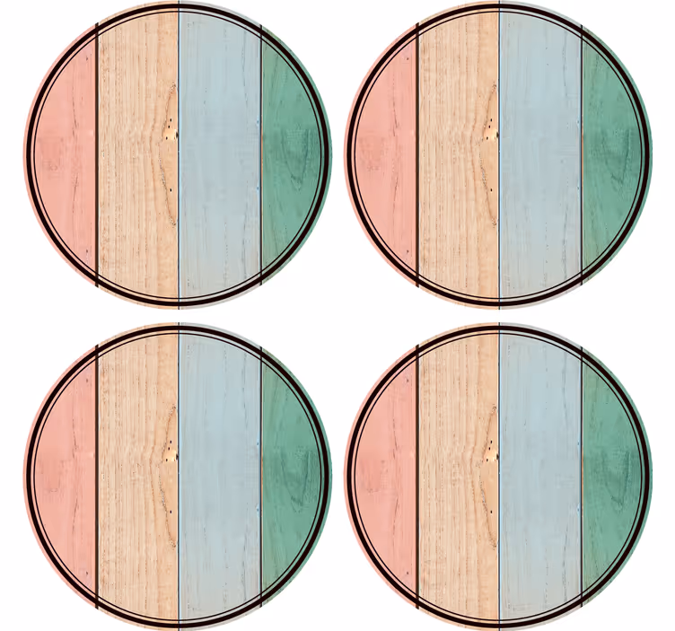 Texture coasters colorful wooden planks - TenStickers