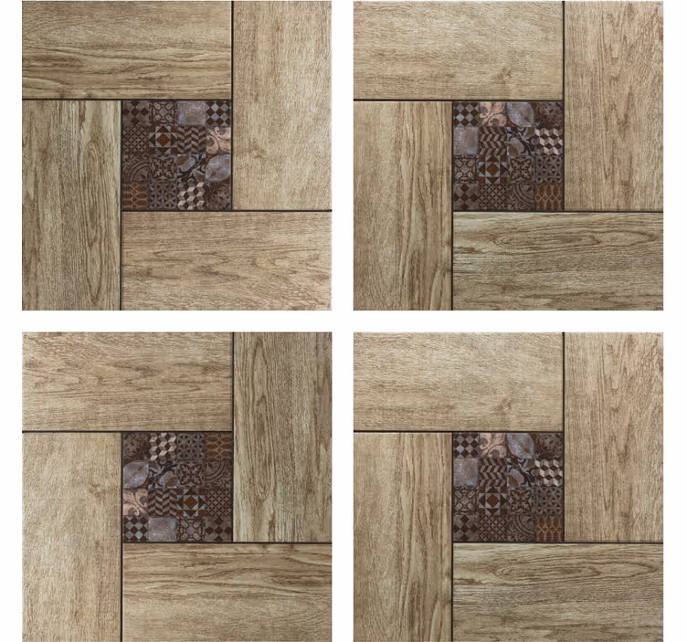 Tile coasters with wooden texture design - TenStickers