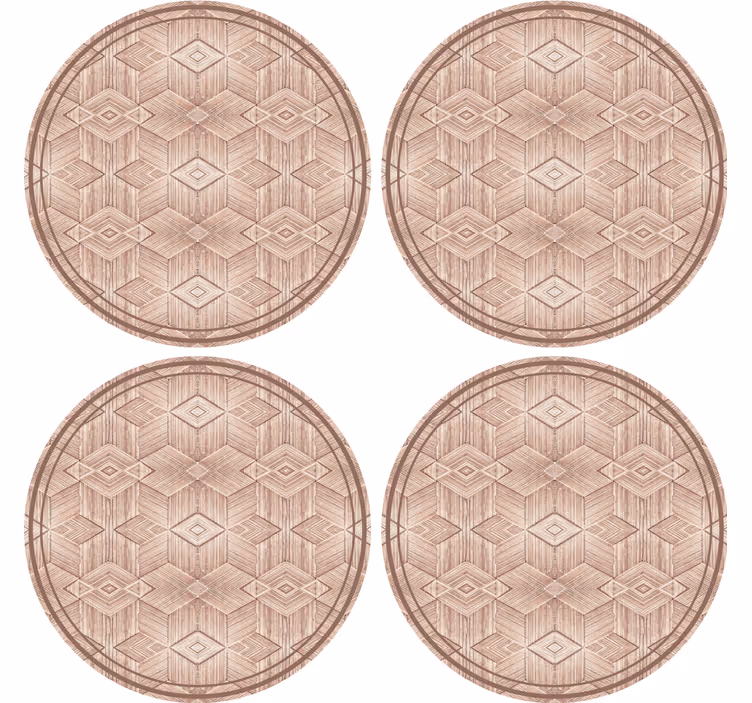 Texture coasters geometric patterned round design - TenStickers