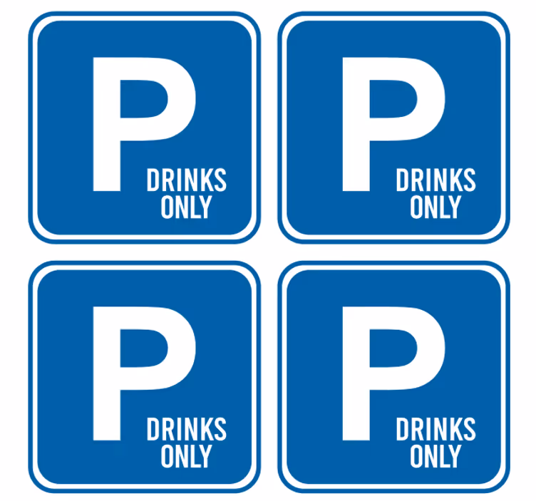 Reserved drinks notice text coasters - TenStickers